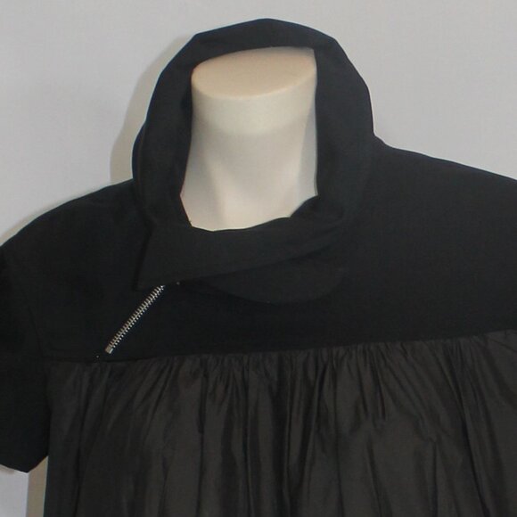 Dries Van Noten Brown Black zip 1 button short sleeve top size 36 /s/m - Picture 9 of 10